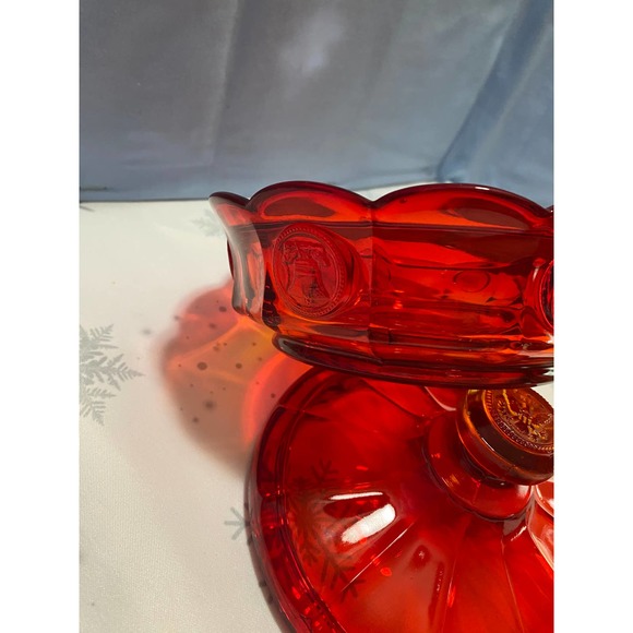 Fosteria  Red Coin Dot Lidded candy dish - Picture 8 of 9